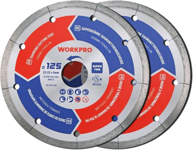 Imagen de WORKPRO Disques diamantés 125 mm 1,2 mm pour carrelage 🛠 en OfertitasTOP