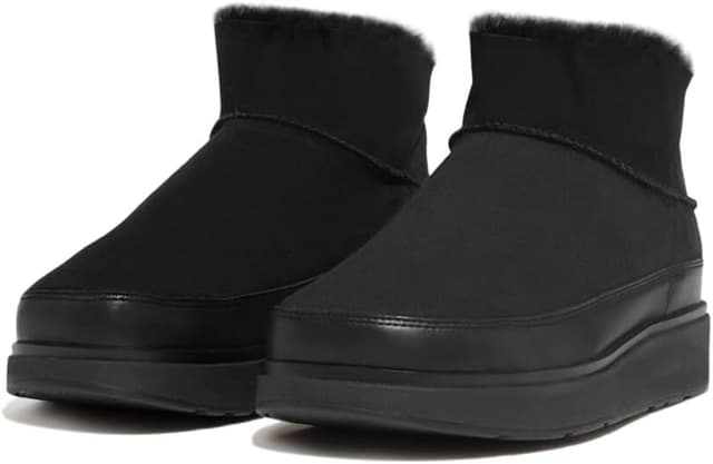 Detalle 2 de Fitflop Gen-Ff Lederstiefelette schwarz mit Microwobbleboard-Technologie