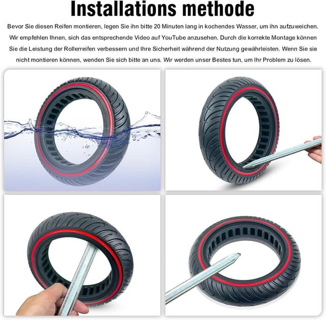 Thumbnail 6 de COASTA 2× 8,5" Vollgummireifen für E-Scooter – Ersatzreifen für Xiaomi Pro 2, M365, 1S & mehr