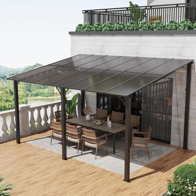 Detalle de OC Orange-Casual Terrassenüberdachung 3x4 m Pergola mit Anti-UV PE-Dach (Carport) – Stahlrahmen, 3 Packets