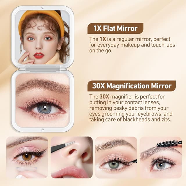 Detalle 2 de MOMOKUBA Vergrößerungsspiegel 30×, Kosmetikspiegel 🪞