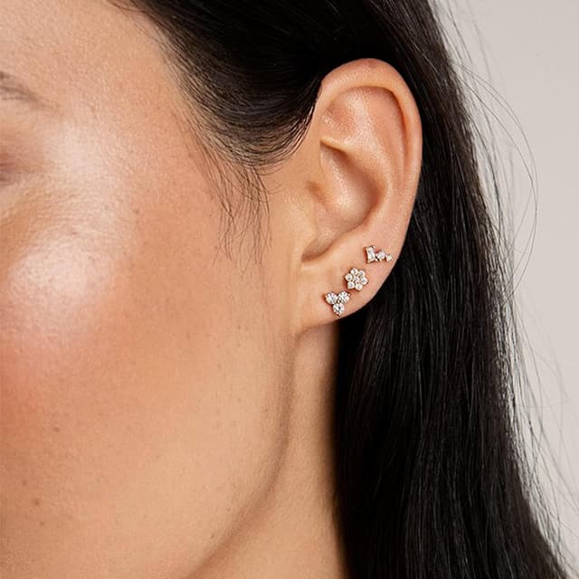 Detalle de MASOP Ohrstecker Set mit Zirkonia 3er, 3 mm