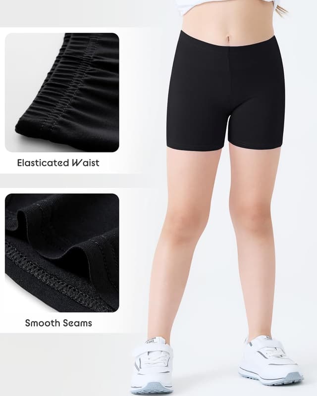 Detalle 1 de Adorel Girls Cycling Short Leggings (Cotton) – Summer Pack of 3