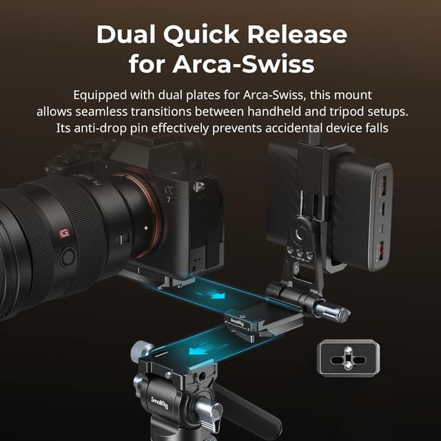 Thumbnail 6 de SMALLRIG Power Banks-Montageplatten-Kit 4695 – Powerbank-Halterung mit Dual-Schnellwechsel für arca-swiss