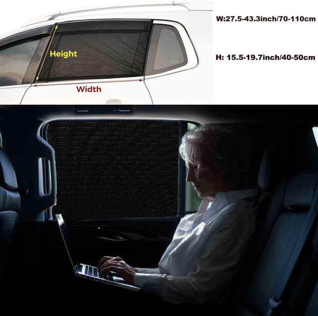 Detalle de AuFiiy Baby car window shades 110x50cm