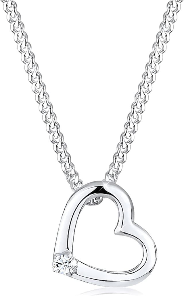 Detalle de Elli Halskette Herz Anhänger mit Kristall