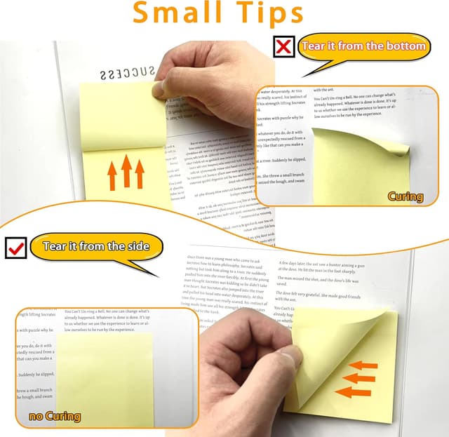 Detalle de AiTodos TA - 800 foglietti adesivi 76 x 76 mm giallo, riutilizzabili e facili da scrivere