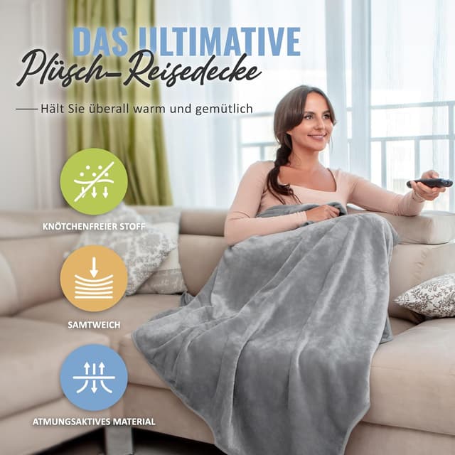 Detalle 2 de BOACAY Reisedecke 100 x 160 cm weich & warm