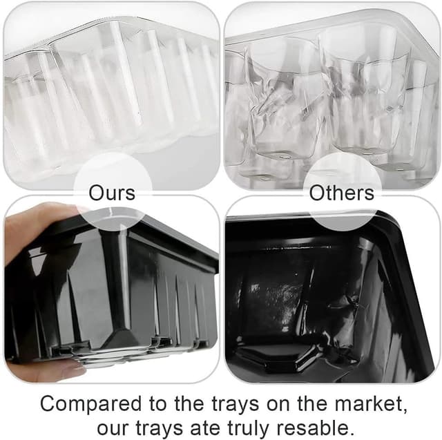 Detalle de Seed Trays 10-Pack: sturdy seed starter kit with adjustable humidity dome and 12 cells per tray