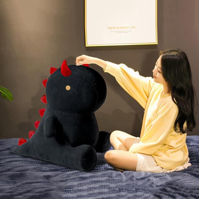 Thumbnail 6 de shownicer Plüsch-Dinosaurier als Kuscheltier & Wurfkissen (Schwarz, 45 cm)