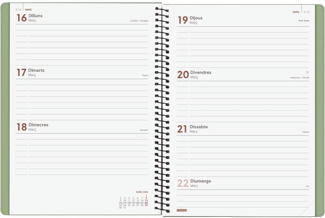 Detalle 2 de Finocam Agenda Espiral 2026 1 Día Página 12 meses
