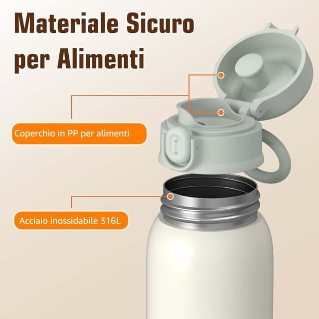 Detalle de UKEXE Scaldabiberon portatile per latte materno, formula o acqua da 380 ml (100W) con controllo temperatura