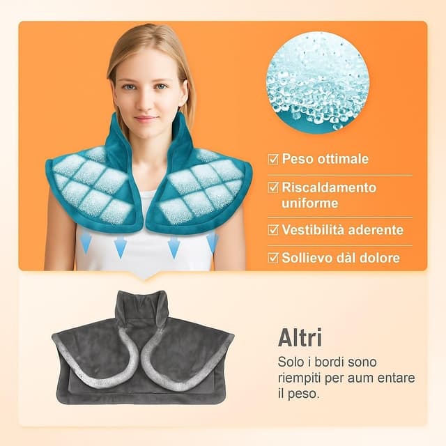 Thumbnail 1 de Cuscino Riscaldante Ponderato 1200g per Collo e Spalle