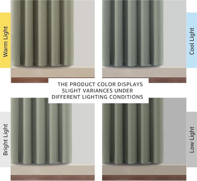 Detalle 2 de BellaHills 100% Blackout Curtains 46 x 54 inch 🪟