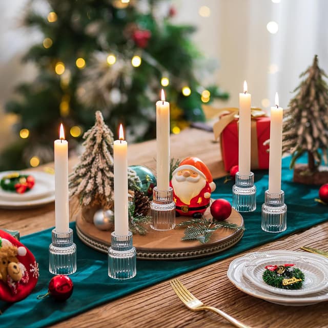 Thumbnail 1 de Romadedi Glas Kerzenhalter Kerzenständer für Stabkerzen