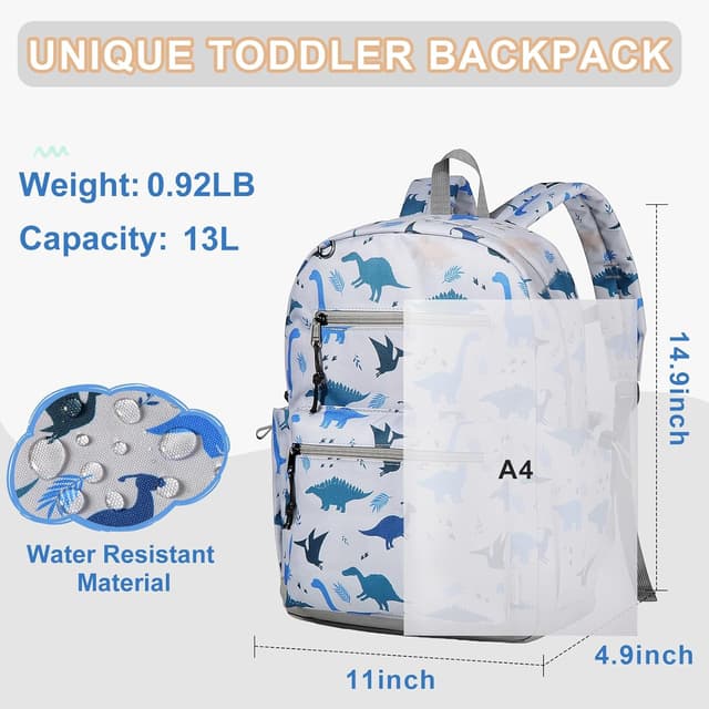 Detalle de Chase Chic Toddler Backpack for Boys & Girls (13L) for Daycare, Preschool & Kindergarten