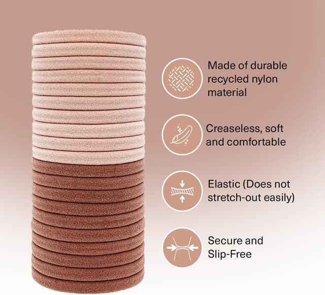 Detalle 1 de Kitsch Cintas para el cabello fuertes y elásticas 20 unid color rubor