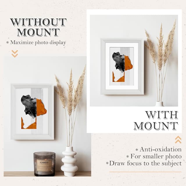 Detalle de WOLTU Cadre photo en bois massif 30x40 cm avec passe-partout (or) : à suspendre horizontalement ou verticalement