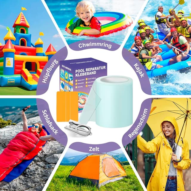 Detalle 2 de Kit de réparation Edonkvi pour piscine liner et PVC : rustine sous l’eau 10 cm x 300 cm