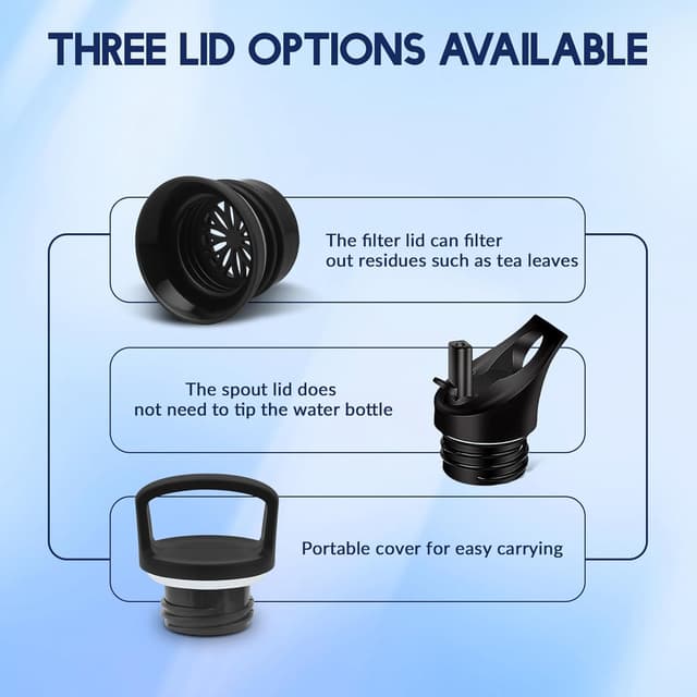 Detalle 2 de Mulbijeo Gourde Isotherme 750 ml en inox 18/8 avec paille et 2 couvercles