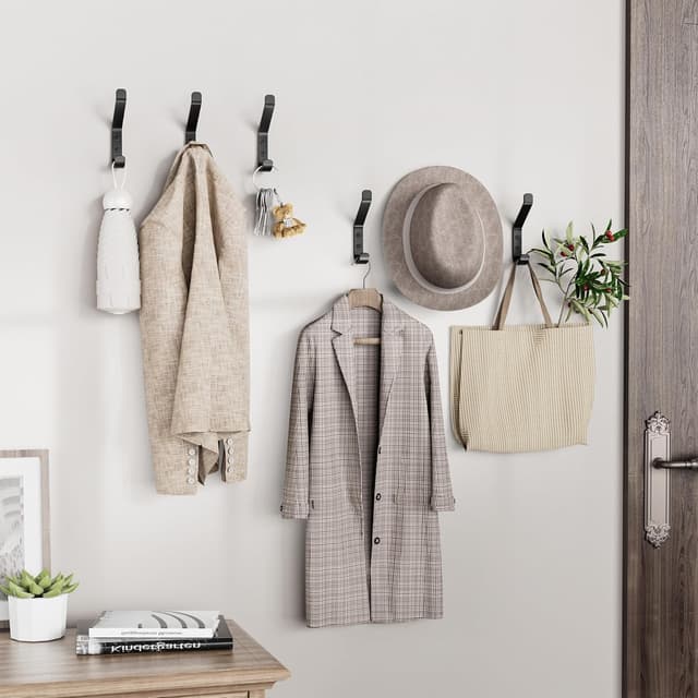 Detalle 2 de Lot de 20 patères à visser Josmimic noires (10 cm) pour panneaux acoustiques