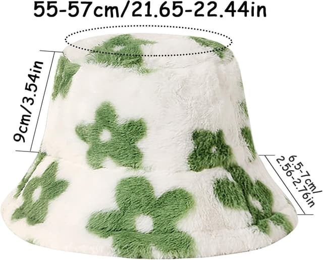 Detalle 2 de MILAKOO Pelzige Eimermütze aus Kunstfell – Winterwarme Fischermütze im Plüsch-Style