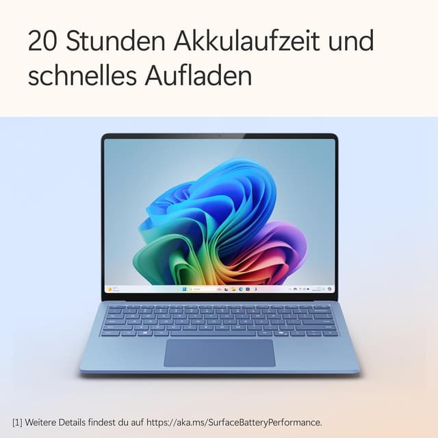 Detalle de Microsoft Surface Laptop Copilot+ 13,8" Touch | Snapdragon X Elite (12 Kerne) | 16GB RAM, 512GB SSD – Saphirblau