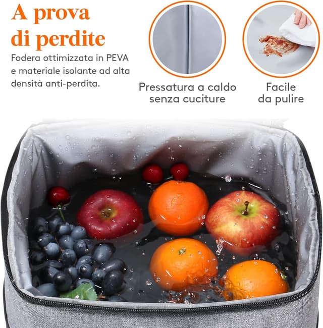 Thumbnail 3 de Lifewit Zaino Termico 24L (30 lattine) grigio: borsa frigo portatile per mare, spiaggia e viaggio