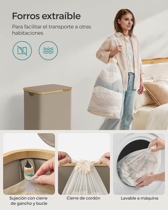 Thumbnail 4 de SONGMICS Cesto de Ropa 90 L LCB509N01V1