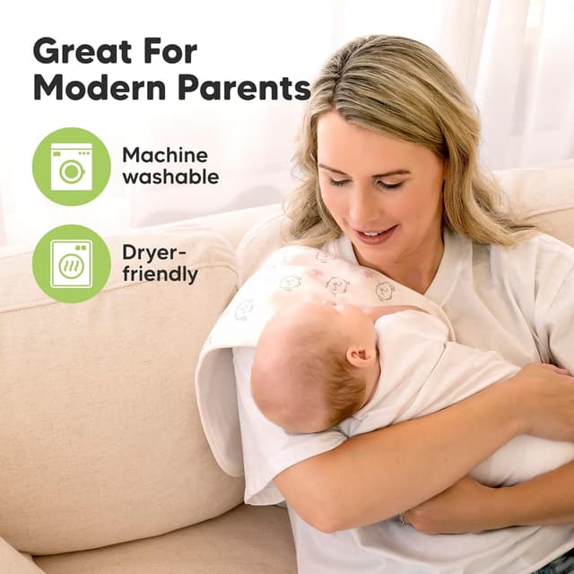 Thumbnail 6 de Sweet Charm Organic Burp Cloths 21"x10"