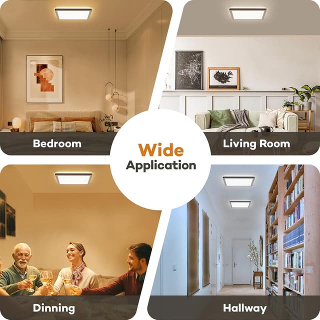 Thumbnail 6 de BLNAN 2er-Set LED Deckenleuchte 18W, flaches Panel mit 3 Farbtemperaturen (22 cm)