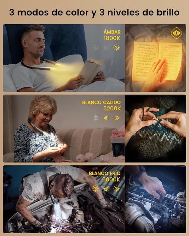 Thumbnail 2 de Glocusent LED Luz de Lectura Cuello 📚 - Ideal para Leer