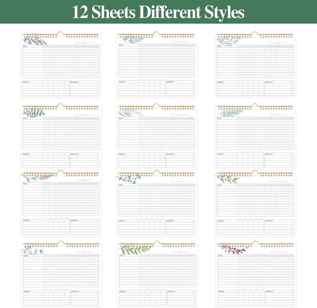 Detalle 2 de Habit tracker calendar 12 months 8 x 10