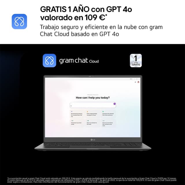 Thumbnail 5 de LG gram pro 16Z90TS-G, portátil ultraligero con AI