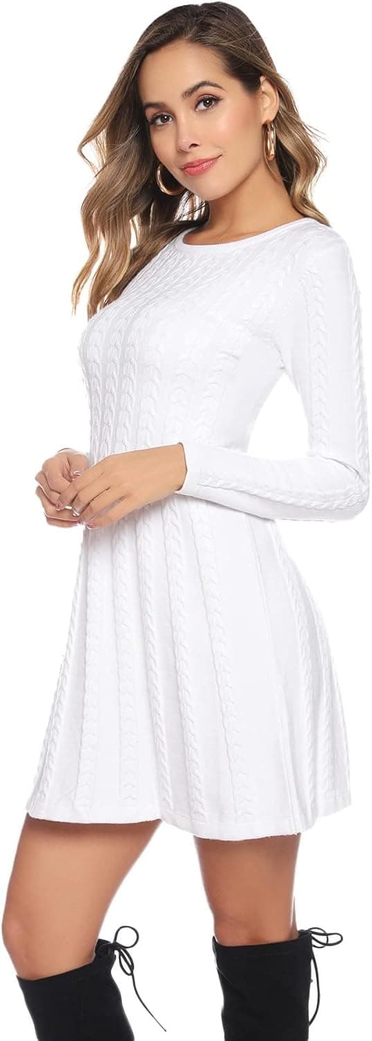 Detalle 2 de Gyabnw robe pull hiver tricot col rond