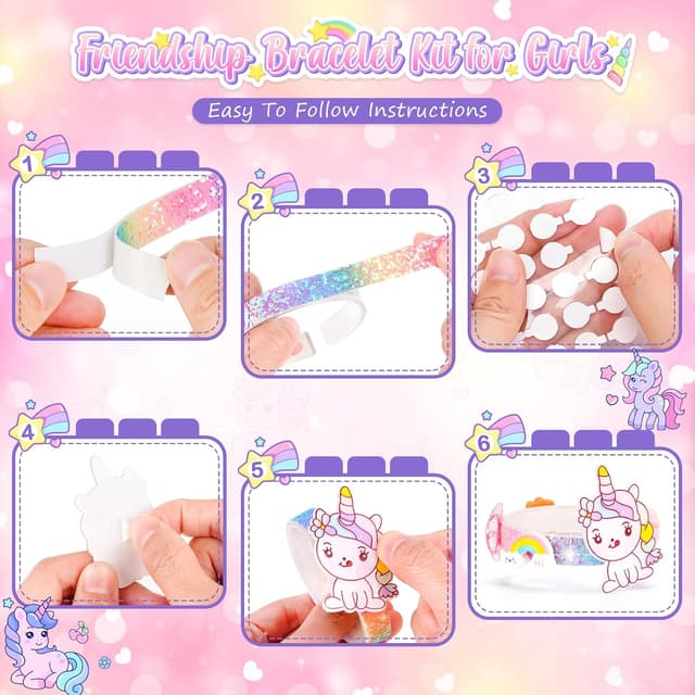 Detalle 2 de Bracelet Making Kit for Girls (Unicorn Friendship Bracelet Set) – Creative DIY Craft Kit Ages 5–12