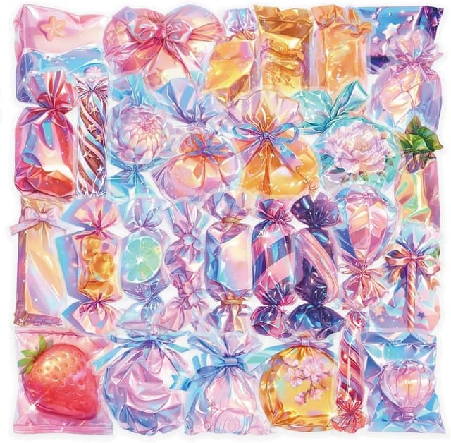 Detalle de Affoto Neon-Kugeln Aufkleber (50 Stück) – wasserfeste Vinyl-Sticker für Laptop, Auto, Fahrrad & mehr