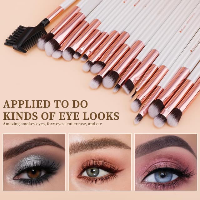 Detalle de DUcare Pinselset Makeup 27 Stück – professionelles Set mit synthetischen Kabuki-, Foundation-, Concealer- und Lidschattenpinseln