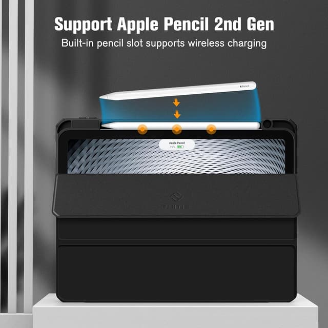 Thumbnail 6 de FINTIE Hybrid Case for iPad Air 11 inch (M4 2026/M3 2025/M2 2024) & iPad Air 10.9 inch (5th/4th gen) – Shockproof slim clear acrylic with pencil holder, black