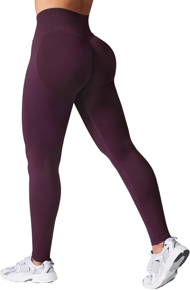 Detalle de VOYJOY Women Seamless Impact Scrunch Workout Leggings (Medium Waist, Tummy Control)