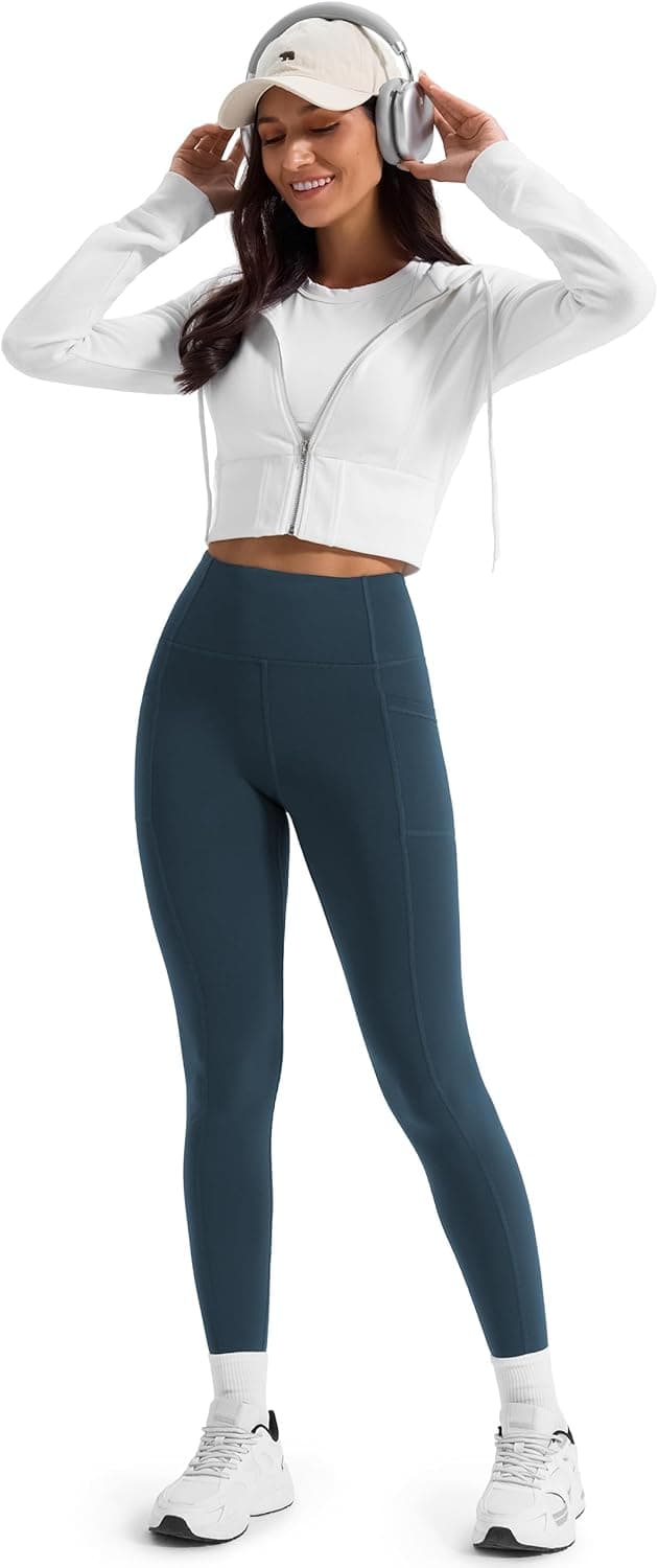 Detalle 2 de JOYSPELS Women’s Fleece Lined Thermal Leggings with Pockets (High Waist)