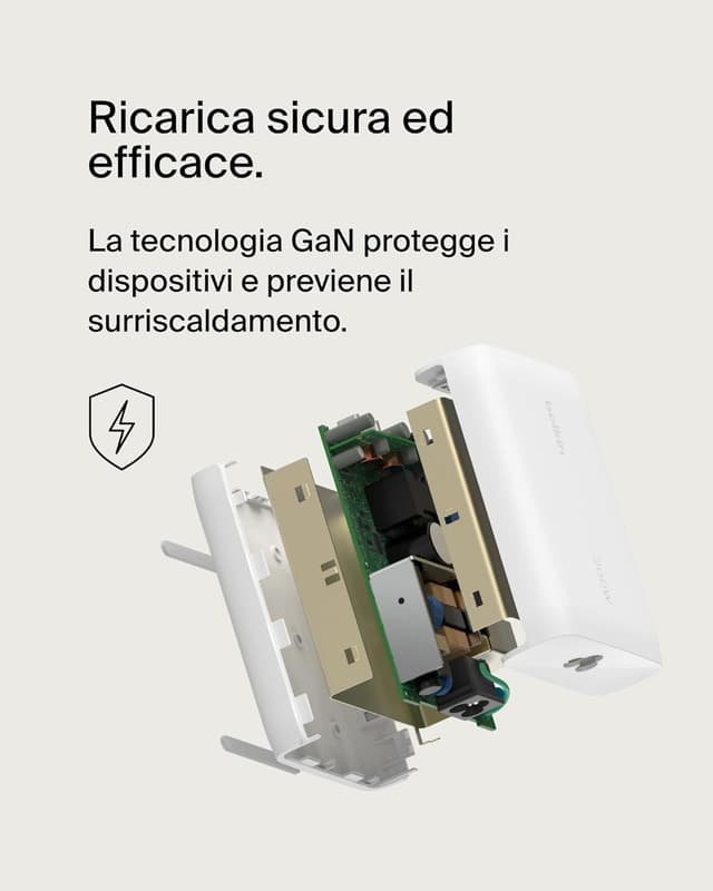 Detalle de Belkin BoostCharge Pro caricabatteria multiporta da parete GaN 200 W (4 porte, USB‑C PD 3.1)