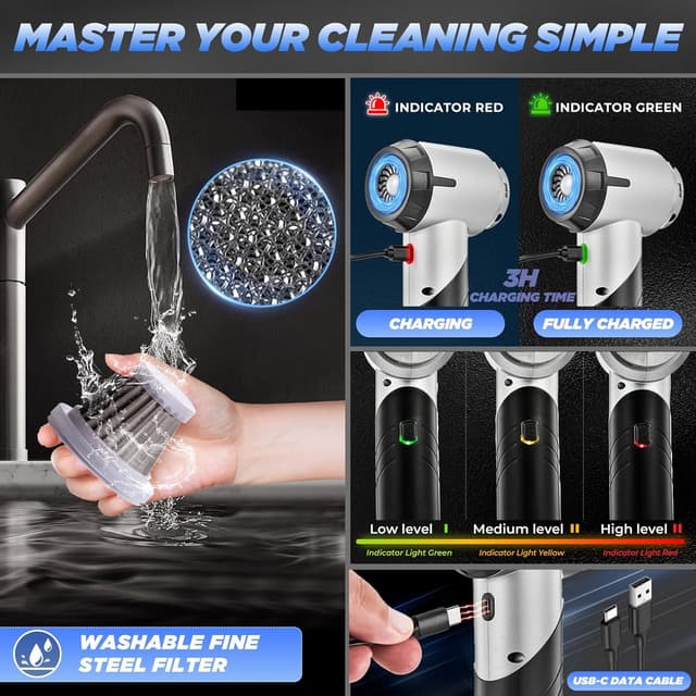 Detalle 2 de Saker HL132 Handheld Vacuum 17000PA 🧹