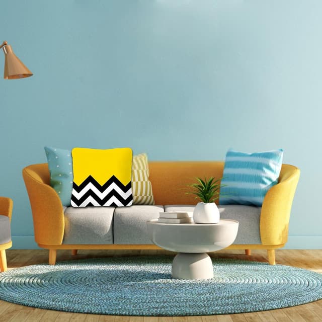 Detalle de Betadistor Yellow Hand in Hand Cushion Covers 18x18" (45x45cm) – set of 4 polyester covers