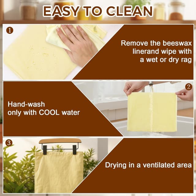 Thumbnail 5 de Tiagowell Beeswax Bread Bag 2-Pack, Large 🥖