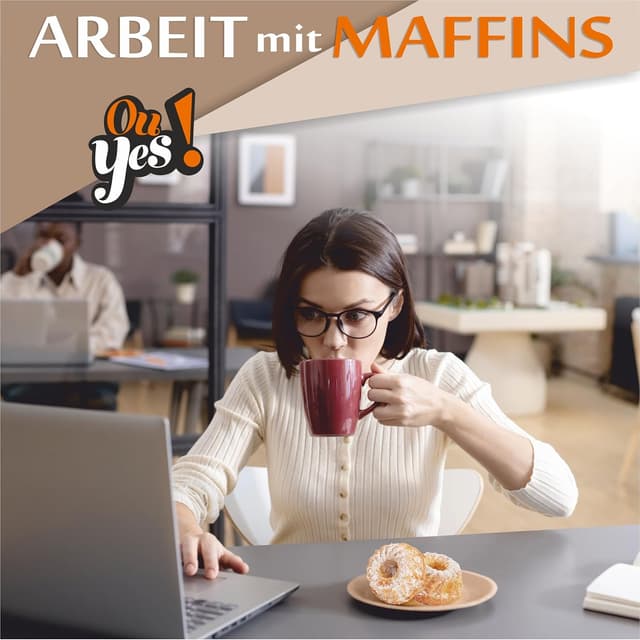 Detalle de OU YES! Mix Muffins (12 x 51 g) – Vanille & Kakao, einzeln verpackt