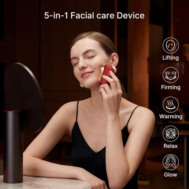 Detalle 2 de ZDEER Face Massager with Red Light Therapy (Electric Gua Sha Sculptor Tool) for Face & Neck