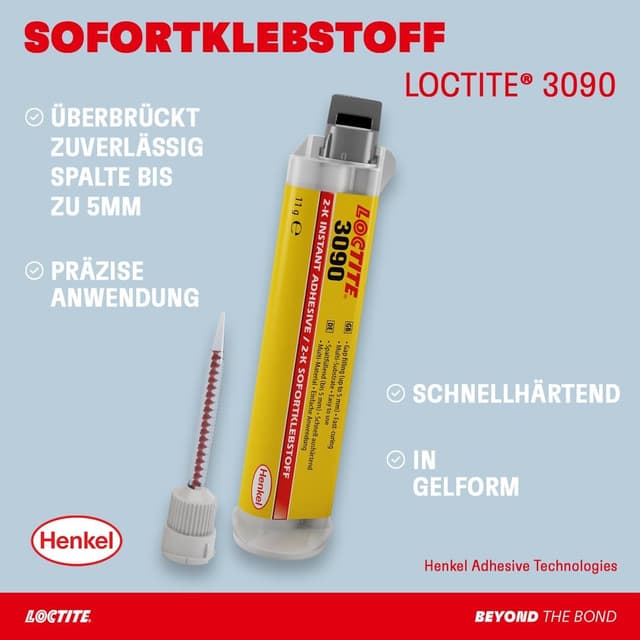 Detalle de LOCTITE 3090 2K-Spaltfüllender Kleber (Gel, 1x11 g) für schnelle Reparaturen
