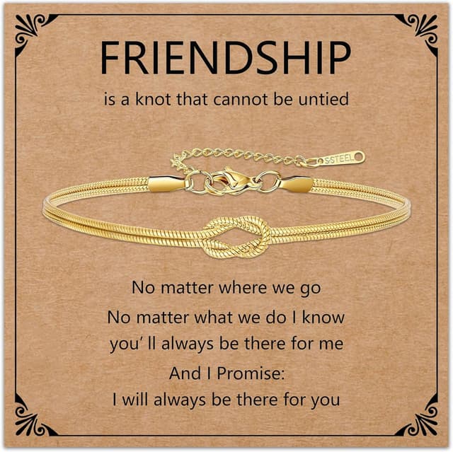 Detalle de HEYEJET Liebesknoten Armband aus Edelstahl (Silber/Gold) – Geschenkidee für Paare, Familie & Freunde