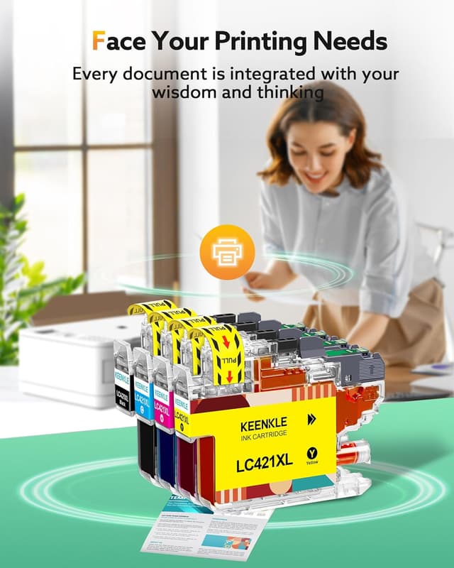 Detalle de KEENKLE LC-421 / LC421XL multipack cartucce compatibili per Brother (Nero, Ciano, Magenta, Giallo) 4-Pack